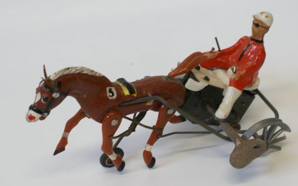 Trotting horse toy sold for parts or restoration. Composition For Cheap