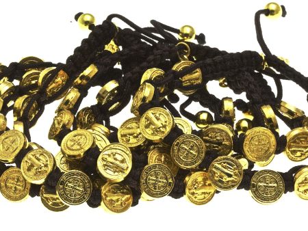 10 St Benedict Brown Corded Bracelets on Sale